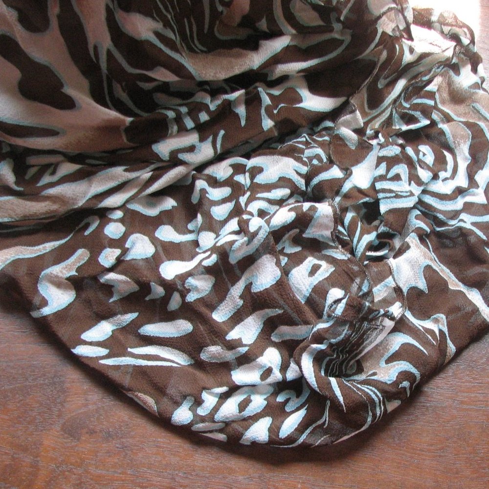 Large Square 46" Ladies Fashion Rayon Animal Print Scarf Brown/White